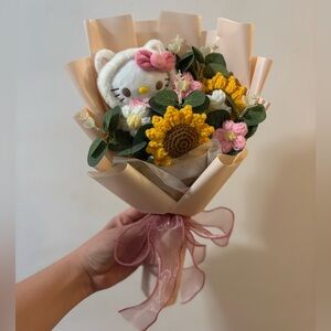 Hello Kitty Plush Bouquet with Sunflowers and Pink Accents